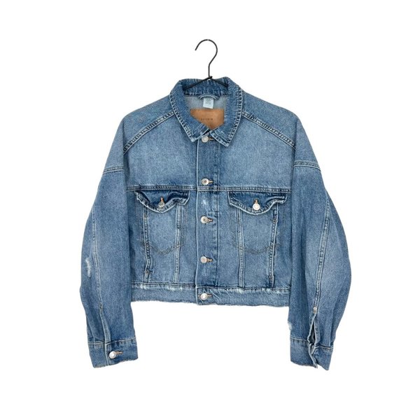 &Denim by H&M Jean Crop Jacket | Extra Extra Small - Picture 1 of 4